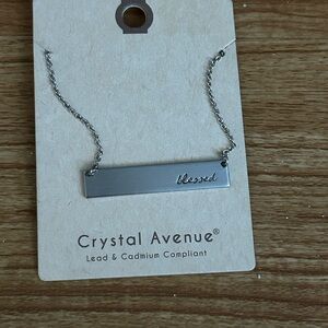 Crystal Avenue Silver 'Blessed' Necklace